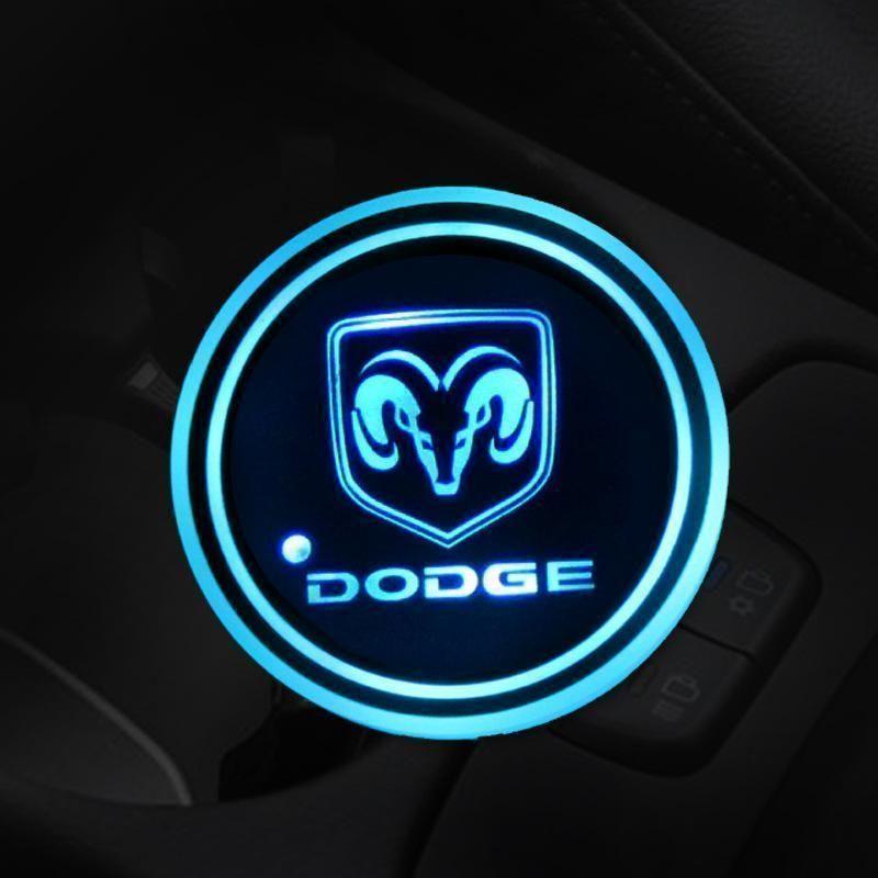 7 Colors Led Car Logo Cup Lights up Holder(1 pair)