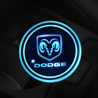 7 Colors Led Car Logo Cup Lights up Holder(1 pair)