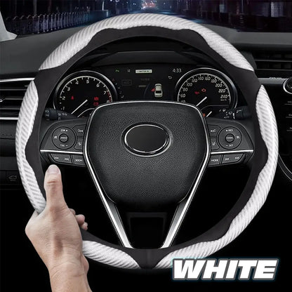 🔥 Hot Sale 50% OFF 🔥Samez Carbon Fiber Silicone Anti-Slip Car Steering Wheel Cover Universal Fit