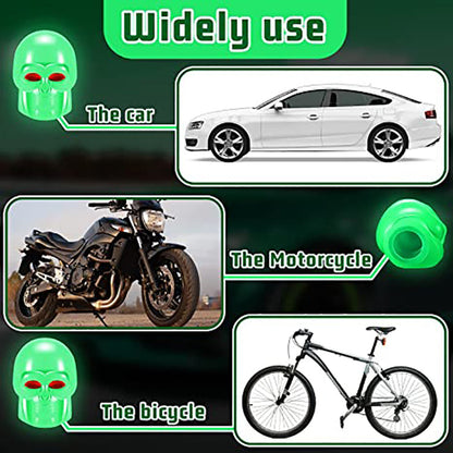 Fluorescent Car Tire Valve Cover(4pcs)