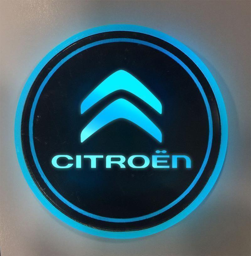7 Colors Led Car Logo Cup Lights up Holder(1 pair)
