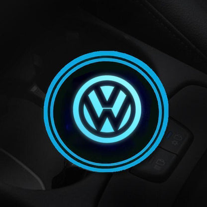 7 Colors Led Car Logo Cup Lights up Holder(1 pair)