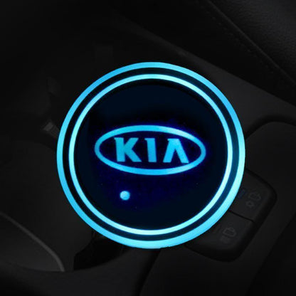 7 Colors Led Car Logo Cup Lights up Holder(1 pair)