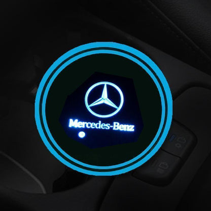 7 Colors Led Car Logo Cup Lights up Holder(1 pair)