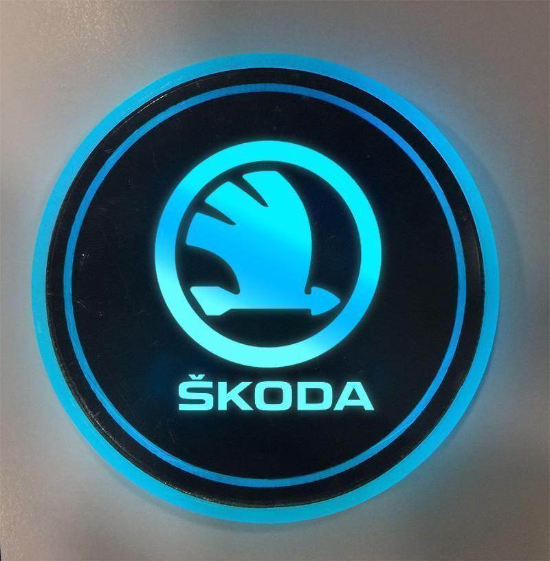 7 Colors Led Car Logo Cup Lights up Holder(1 pair)