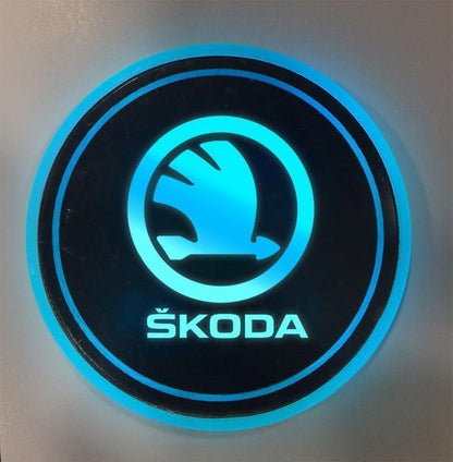 7 Colors Led Car Logo Cup Lights up Holder(1 pair)