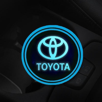 7 Colors Led Car Logo Cup Lights up Holder(1 pair)