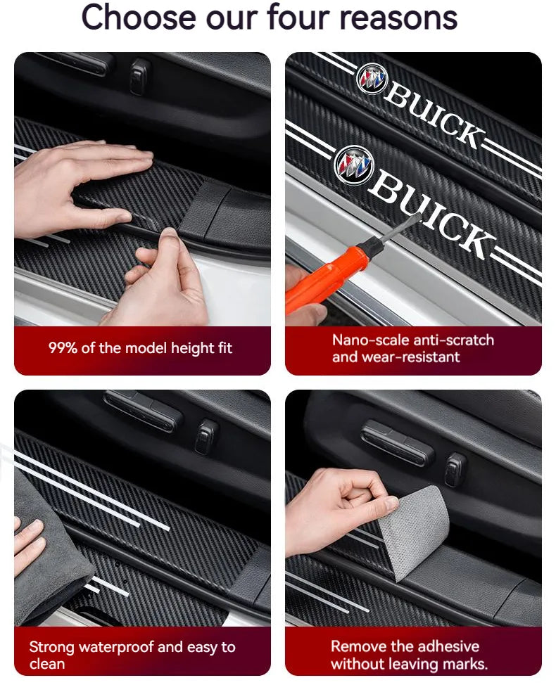 Hot Sale 🔥50% OFF🔥Carbon Car Door Sills Stickers✨9PCS ✨