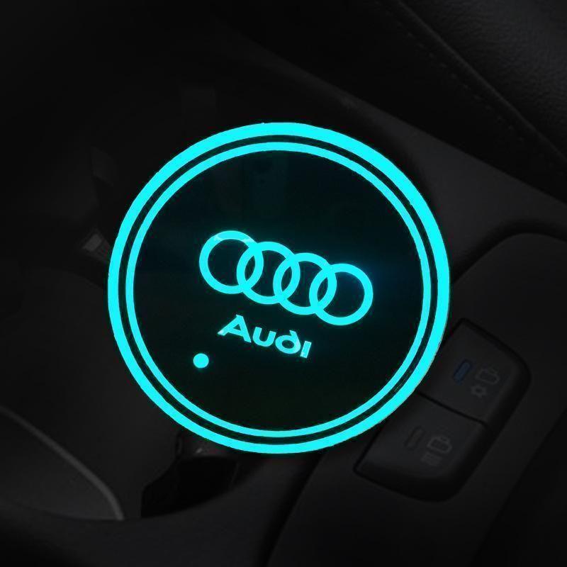 7 Colors Led Car Logo Cup Lights up Holder(1 pair)