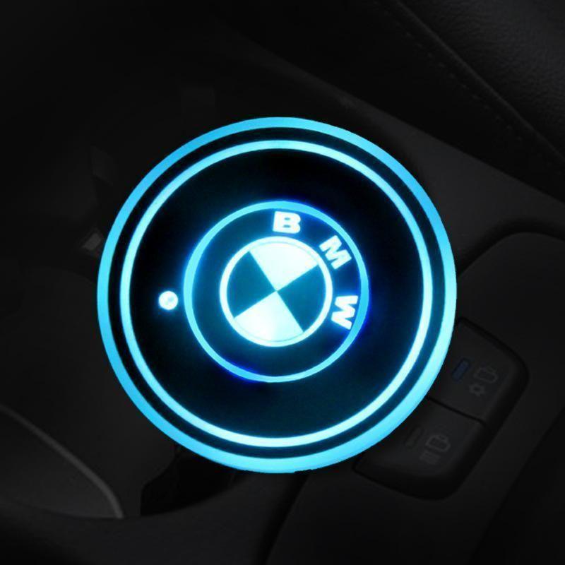 7 Colors Led Car Logo Cup Lights up Holder(1 pair)