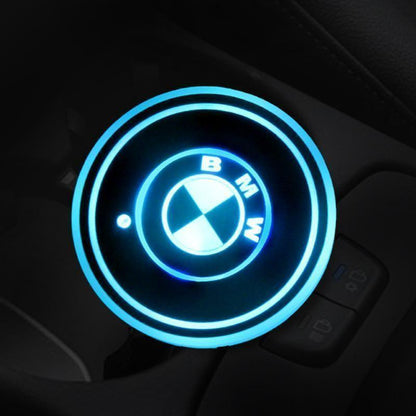 7 Colors Led Car Logo Cup Lights up Holder(1 pair)