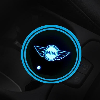 7 Colors Led Car Logo Cup Lights up Holder(1 pair)