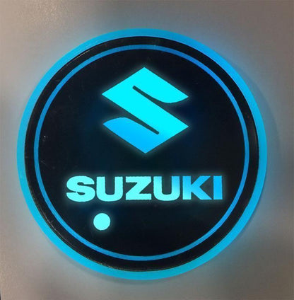 7 Colors Led Car Logo Cup Lights up Holder(1 pair)