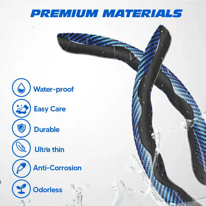 🔥 Hot Sale 50% OFF 🔥Samez Carbon Fiber Silicone Anti-Slip Car Steering Wheel Cover Universal Fit