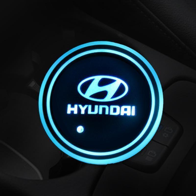 7 Colors Led Car Logo Cup Lights up Holder(1 pair)