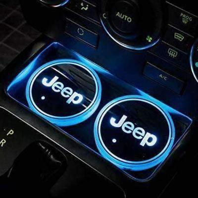 7 Colors Led Car Logo Cup Lights up Holder(1 pair)