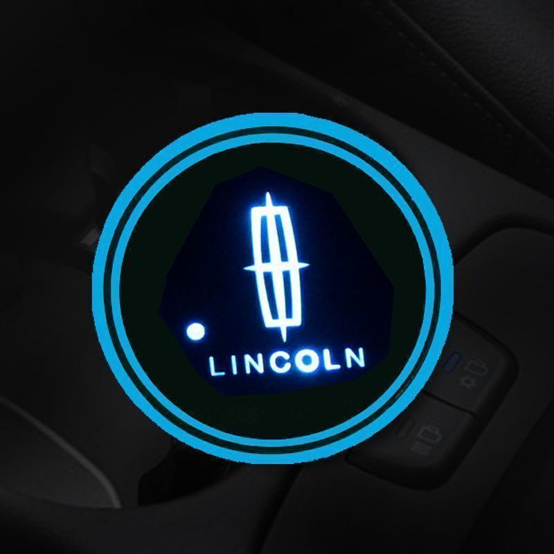 7 Colors Led Car Logo Cup Lights up Holder(1 pair)