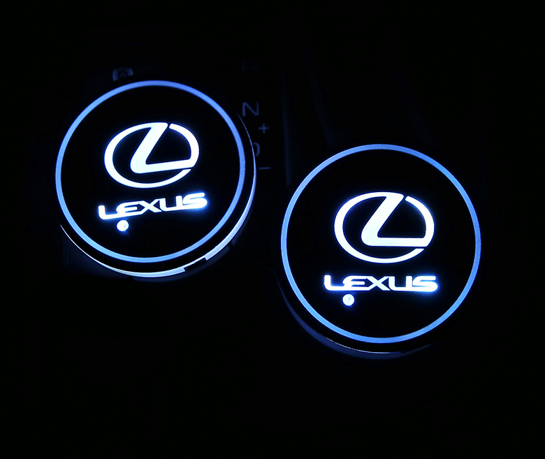 7 Colors Led Car Logo Cup Lights up Holder(1 pair)