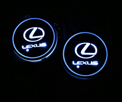 7 Colors Led Car Logo Cup Lights up Holder(1 pair)