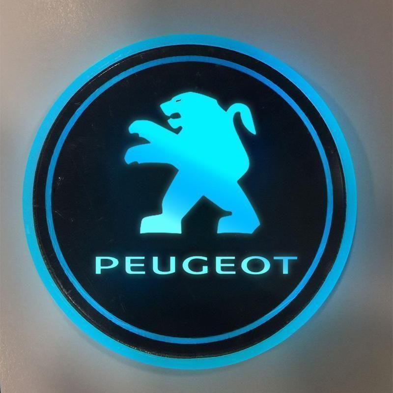7 Colors Led Car Logo Cup Lights up Holder(1 pair)