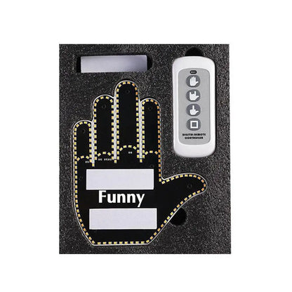 Funny Car Finger Light With Remote Road Rage Signs Middle Gesture Hand Lamp Sticker Glow Panel For Cars