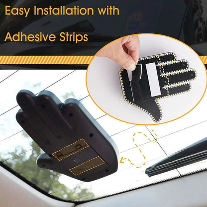 Funny Car Finger Light With Remote Road Rage Signs Middle Gesture Hand Lamp Sticker Glow Panel For Cars