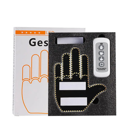 Funny Car Finger Light With Remote Road Rage Signs Middle Gesture Hand Lamp Sticker Glow Panel For Cars
