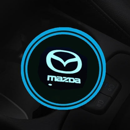7 Colors Led Car Logo Cup Lights up Holder(1 pair)