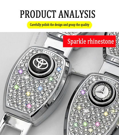 🔥Hot Sale 50 OFF🔥Car Seat Belt Rhinestone Metal Extended Buckle