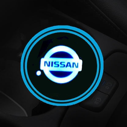 7 Colors Led Car Logo Cup Lights up Holder(1 pair)