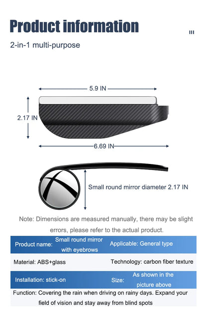 🔥 Best Seller 50% OFF 🔥 Mini Round Mirror Rain Shield – No More Blurry Views