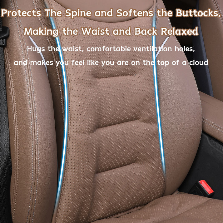 Car Seat Cushion Premium Nappa Leather Comfortable Seat Back