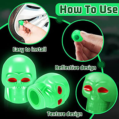 Fluorescent Car Tire Valve Cover(4pcs)