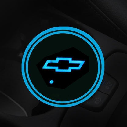 7 Colors Led Car Logo Cup Lights up Holder(1 pair)