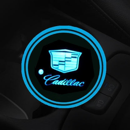 7 Colors Led Car Logo Cup Lights up Holder(1 pair)