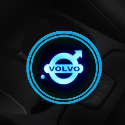 7 Colors Led Car Logo Cup Lights up Holder(1 pair)