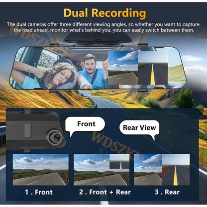 🎁 Dual-Lens Car Rear View Smart Mirror Camera