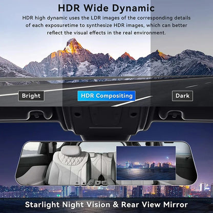 🎁 Dual-Lens Car Rear View Smart Mirror Camera
